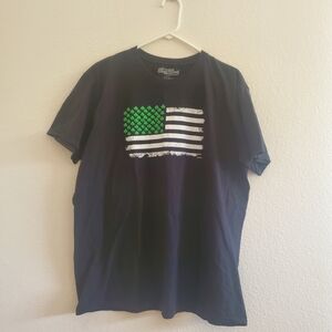 Men's Graphic Tee with Green Shamrock Flag